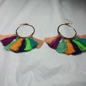 TASSEL HOOP EARRINGS